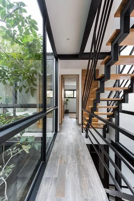 בית נופש טולום Chic Townhouse With Private Pool And Rooftop View